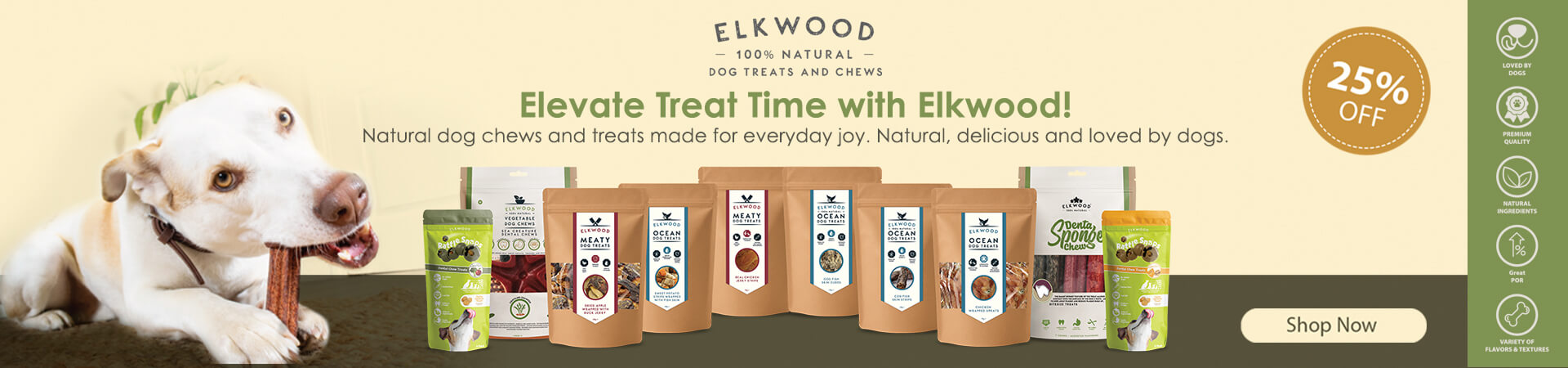 Save 25% on Elkwood Dog Treats at the PharmPet Co.