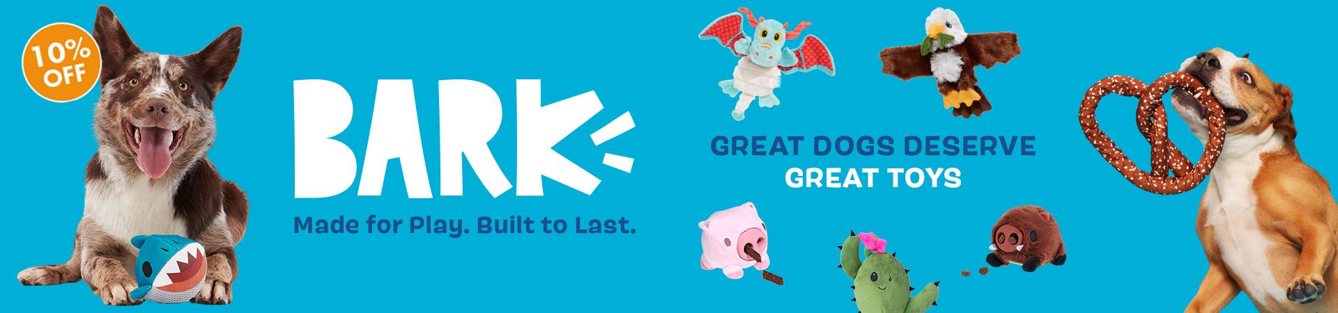 Save 10% on Bark Dog Toys at The PharmPet Co