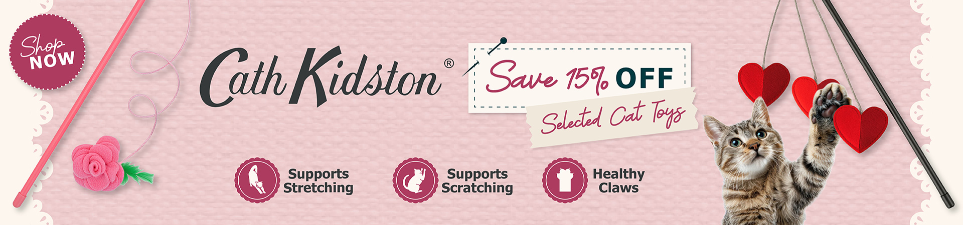 Save 15% on Selected Cath Kidston Cat Toys at The PharmPet Co.