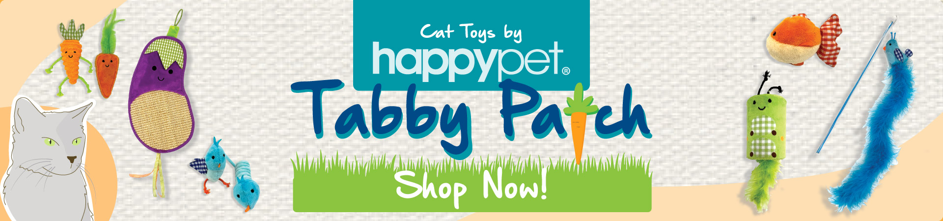 Shop Happy Pet Tabby Patch Cat Toys at The PharmPet Co.