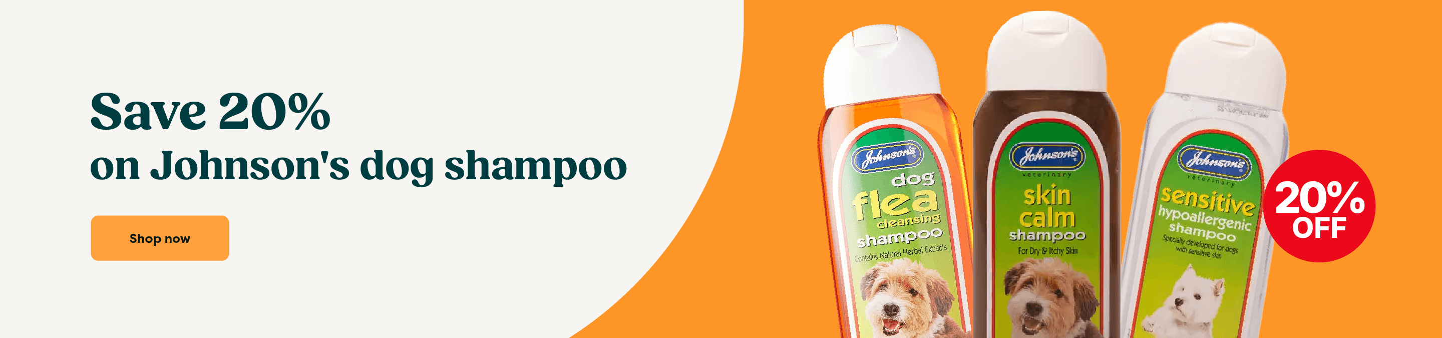 Save 20% on Johnson's Vet Product Shampoos at The PharmPet Co.