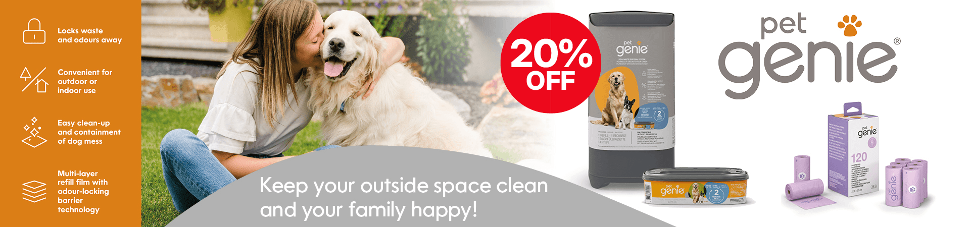 Save 20% on selected Pet Genie Hygiene Products at The PharmPet Co. 