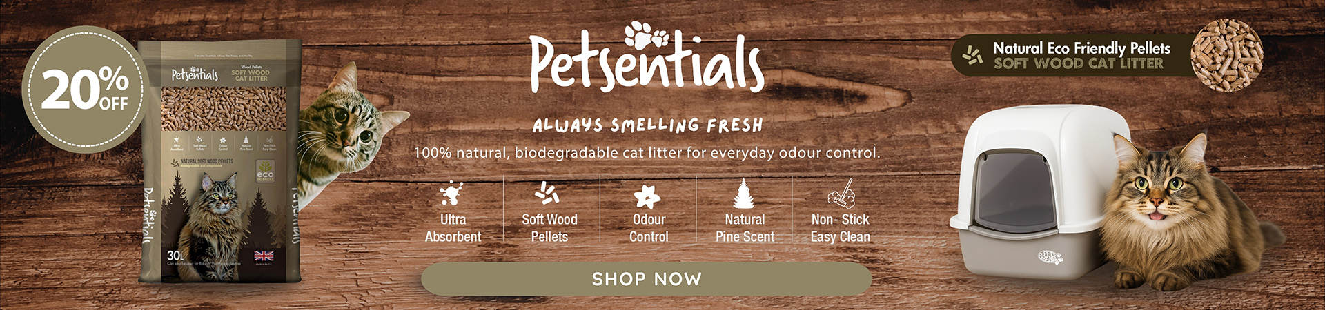 Save 20% on Petsentials Cat Litter at The PharmPet Co.
